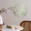 Abstract - Kunst - Wit - Groen - Modern Akoestische PET Vilt - Rond klein -sfeer3