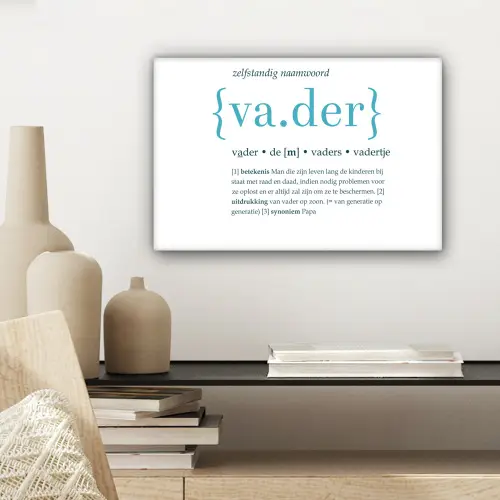 Quotes - Vader definitie - Spreuken - Woordenboek canvas 2cm klein -sfeer6