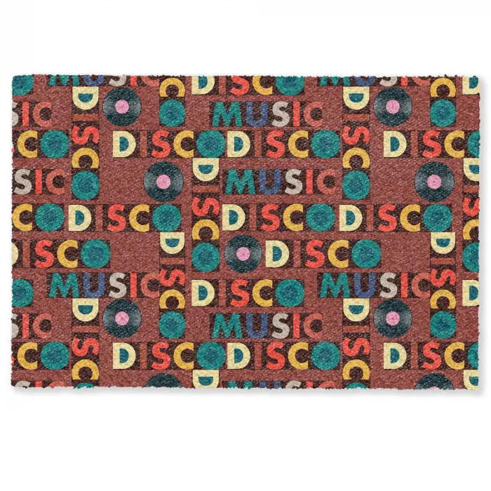 Bruin - Retro - Disco - Patroon Deurmat klein 898 -zkaufland3d