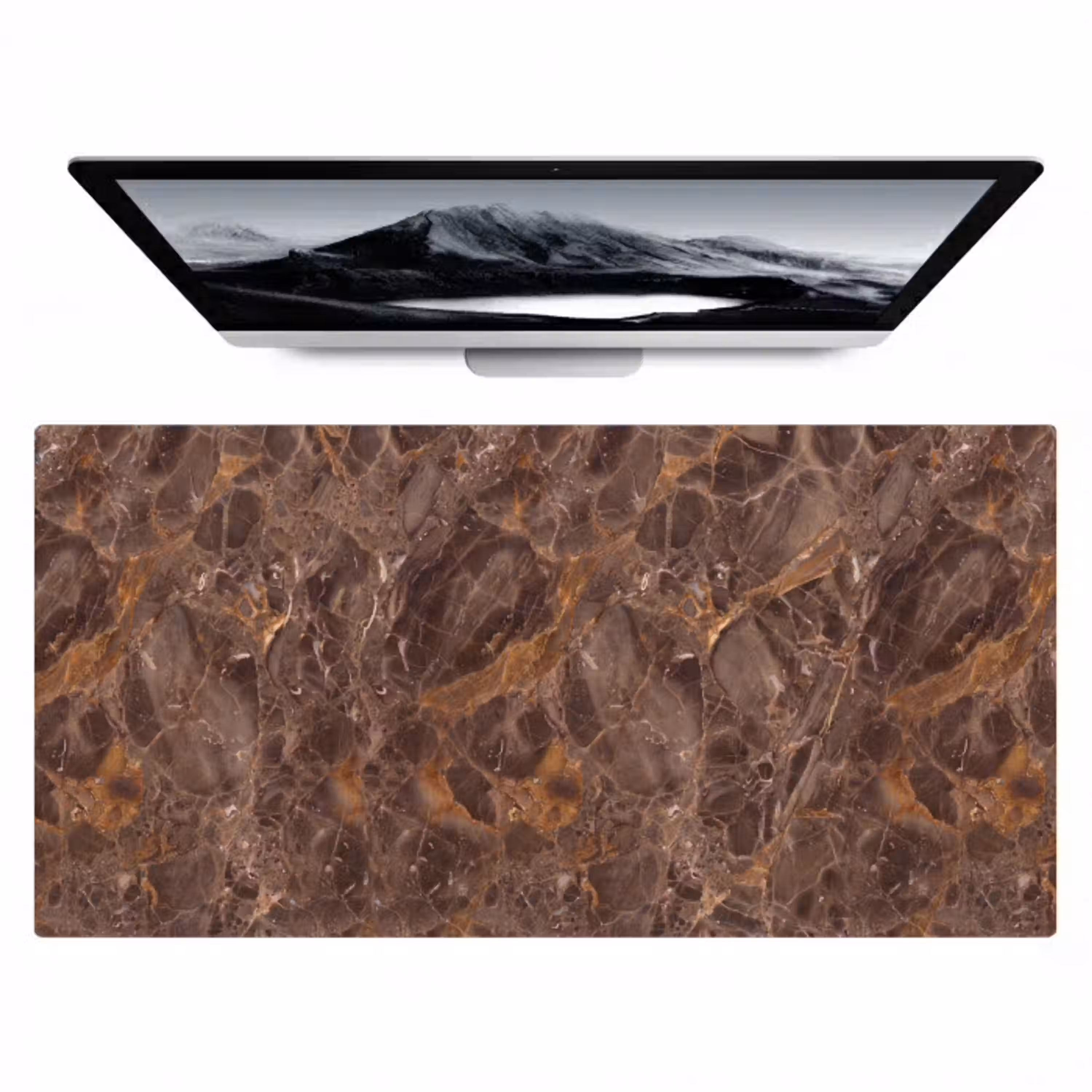 Marmer - Patroon - Natuur - Bruin - Goud Muismat XXL klein -zzz3d