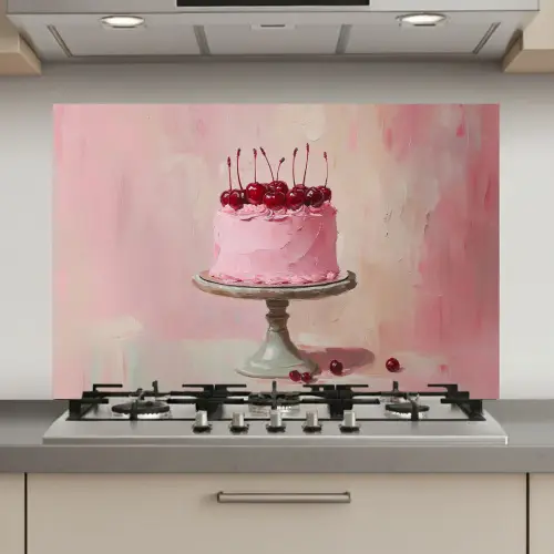 Taart - Pink - Cherry keuken achterwand spatscherm klein -3d_website