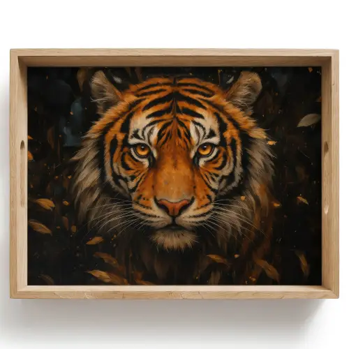Bladeren - Tijger - Oranje Dienblad Rechthoek middel -z3d_shopping