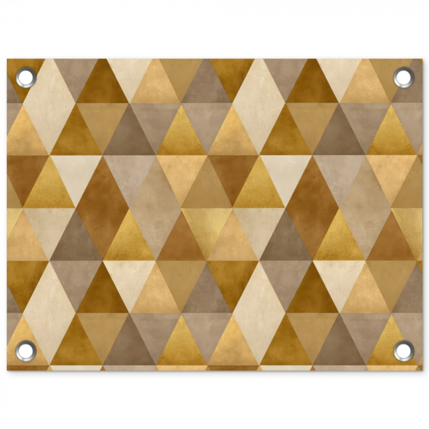 Geometrisch - Driehoek - Goud tuinposter los doek klein 239 -3d
