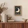 Maan - Bloemen - Nachthemel Light Box met kabel (Tafellamp) klein -sfeer2