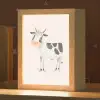 Koe - Boerderij dier - Dieren - Pastel kleuren Light Box met kabel klein -zzz_3d_website