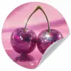 Glitter - Discobol - Roze - Kersen Wandcirkel behangsticker klein -3d