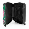 Pastel bloemen - Roze met groen NBS - Handbagage koffer - Kinderen Unisex middel -binnenkant
