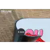 Bisou - Blauw - Roze - Lippen Placemat vinyl groot -closeup