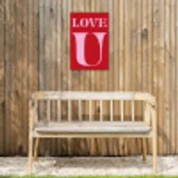 Rood - Love - Valentijn - Roze Tuinposter op houten frame 2 cm dik klein -sfeer4