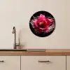 Bloemen - Roze - Water - Zwart - Botanisch - Natuur KitchenYeah - Keuken - Wandcirkel Forex klein -sfeer3
