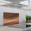 Golven - Abstract - Bruin keuken achterwand spatscherm klein -3d_schuin