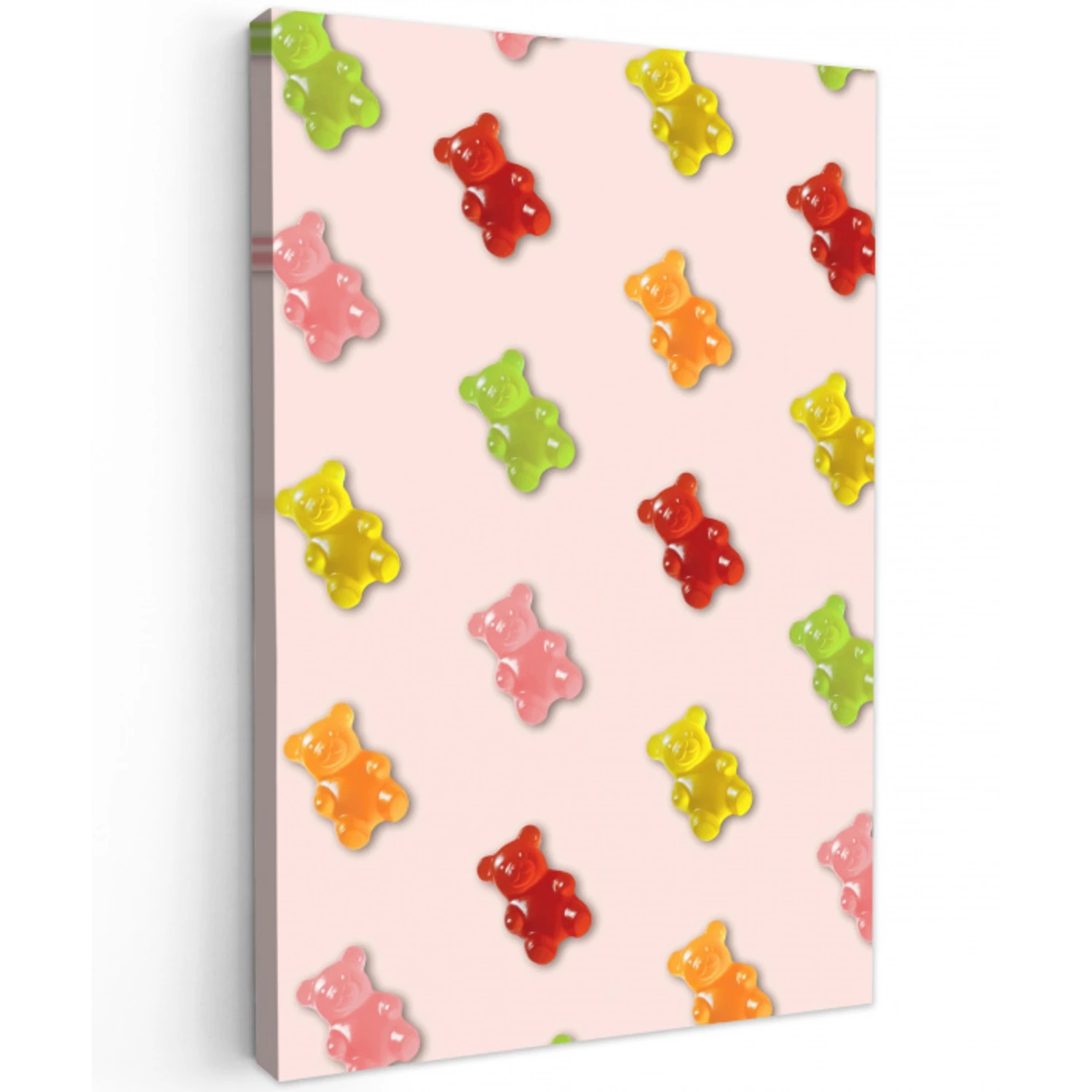 Kleur - Snoep - Roze Tuinposter op houten frame 2 cm dik middel -3d