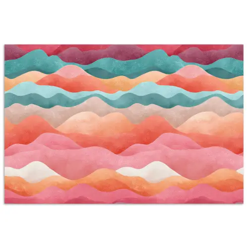 Golven - Kleurrijk - Abstract poster papier klein -3d