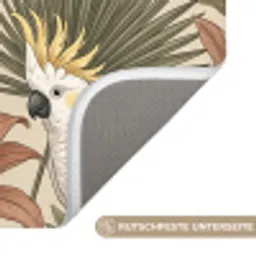 Tropisch - Vogels - Beige Badmat klein -USP_AntislipDE