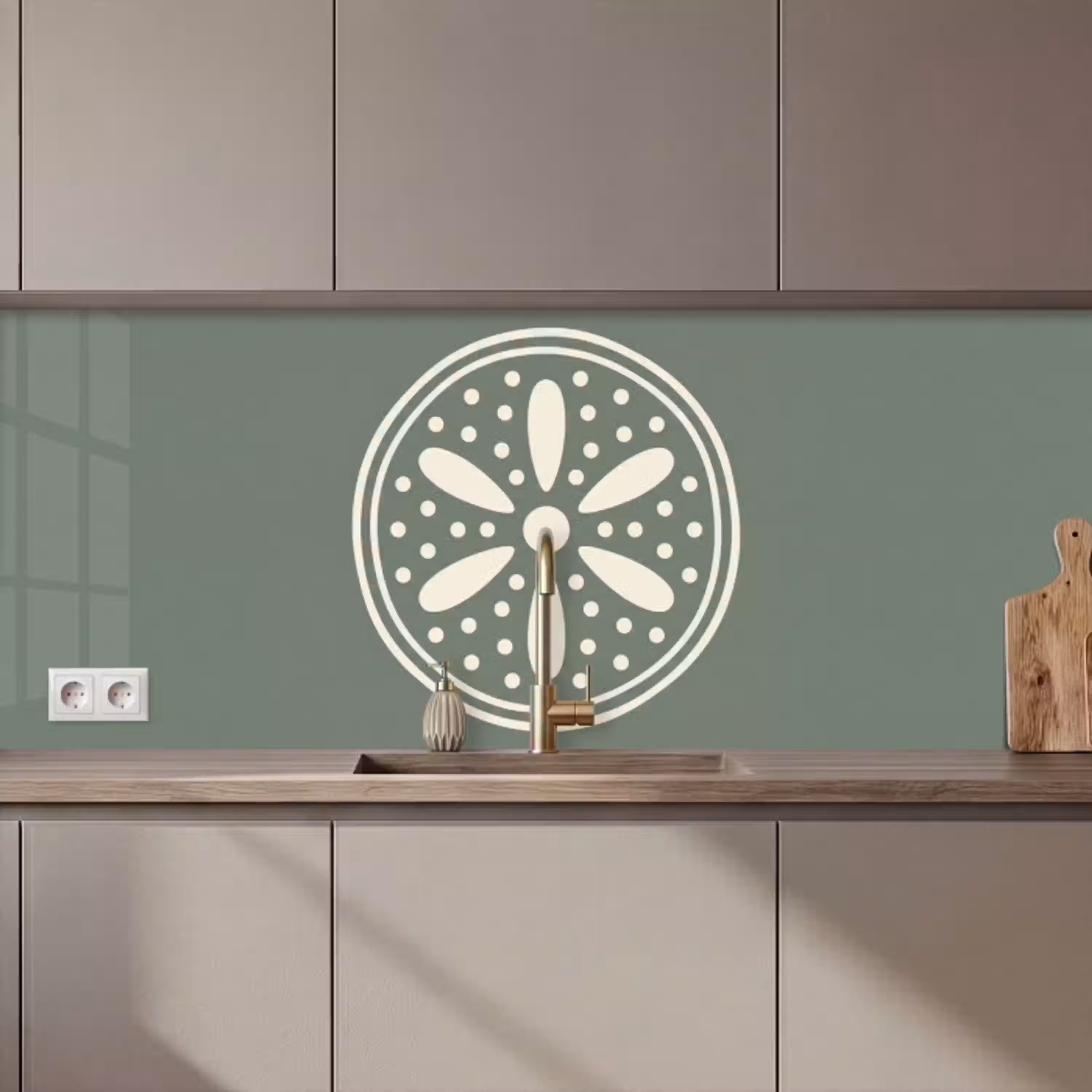 Patroon - Cirkel - Abstract - Groen - Decoratie keuken achterwand 2 middel zz_3dshopping