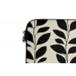 Botanisch - Dessin - Zwart - Beige laptophoes neopreen klein 279 -detail