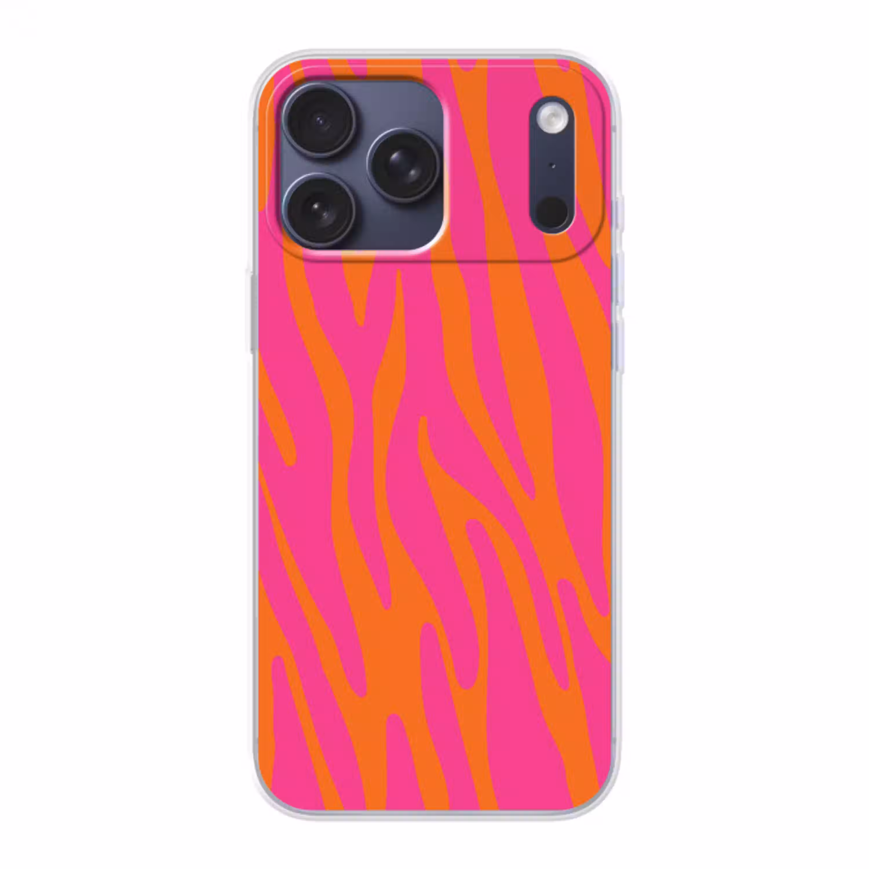 Zebraprint - Roze - Oranje - Dierenprint Telefoonhoesje iPhone 17 Pro Max klein -3d