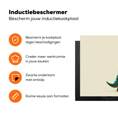 Stekels - Dino - Blauw - Gespierd Inductie beschermer vinyl 3mm klein -zzzzzzz-td-ups