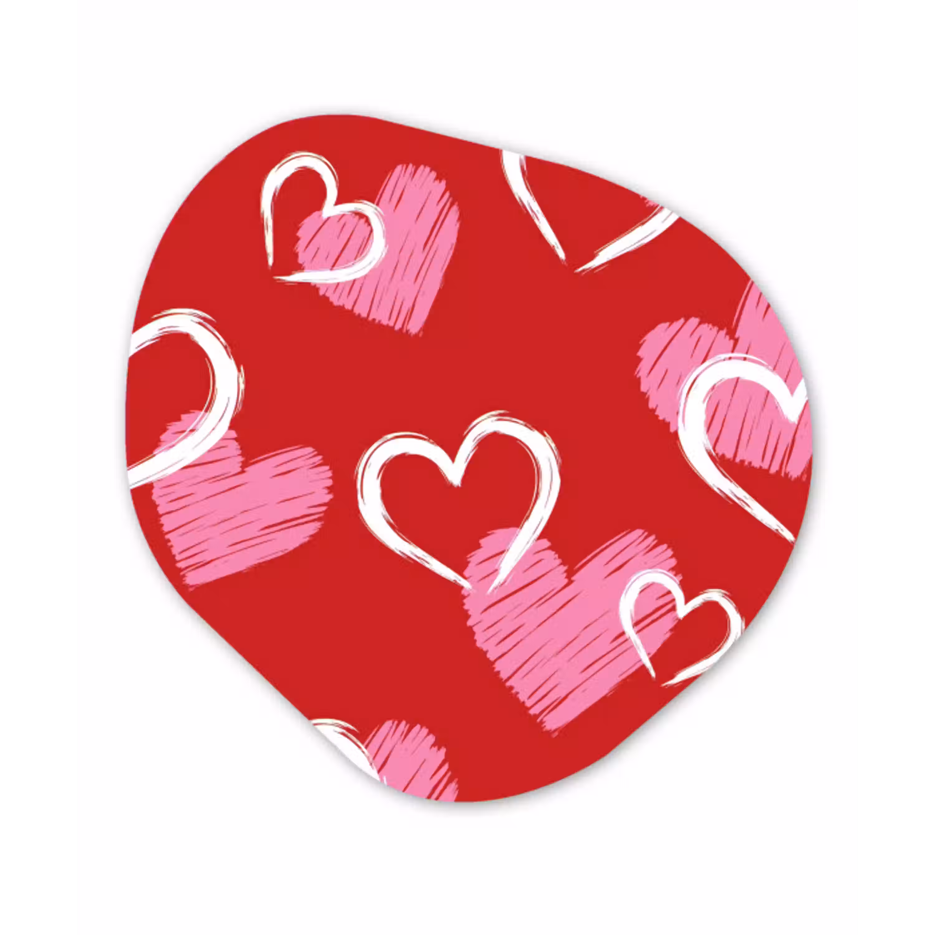 Patroon - Hartjes - Roze - Valentijn Wandcirkel Organisch Plexiglas middel -3d