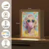 Vrouw - Blond - Roze kauwgom - Kleurrijk - Pastel Light Box met kabel (Tafellamp) klein -USP_NL