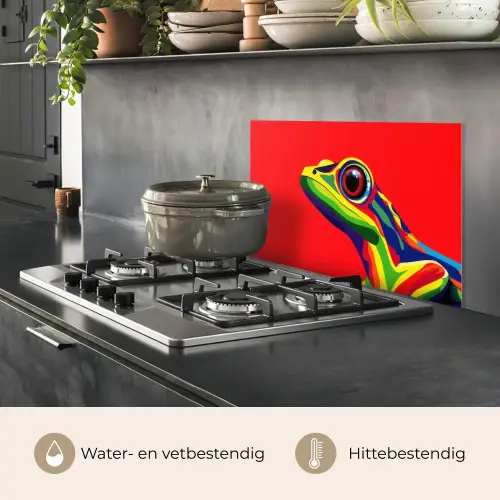 Kikker - Kleurrijk - Strepen - Ogen keuken achterwand spatscherm klein -usp_NL