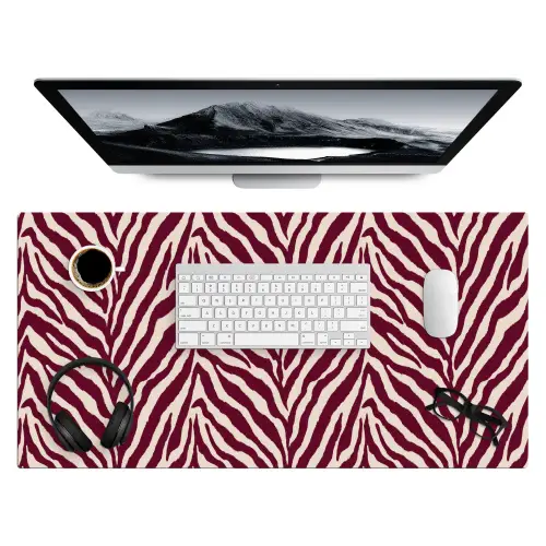 Zebra - Motief - Bordeaux - Rood Muismat XXL klein 681 -3d