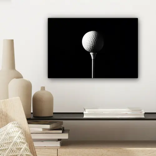 Golfbal - Minimalistisch - Wit canvas 2cm klein -sfeer6