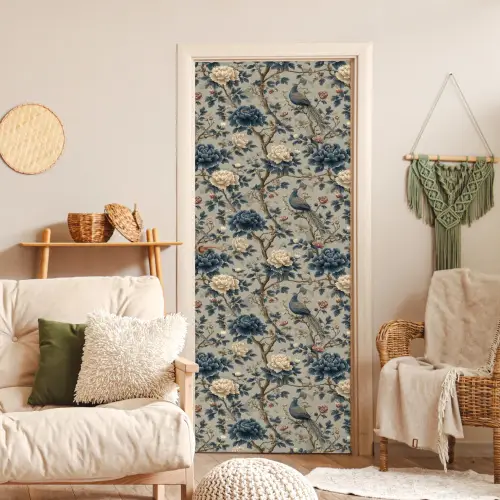 Pauw - Bloemen - Blauw deurposter klein 289 -sfeer2