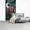 Uil - Mozaïek - Maan - Nacht fotobehang vinyl groot -slaapkamer