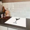 Cocktail - Glas - Olijf - Minimalistisch Inductie beschermer vinyl 3mm middel -sfeer3