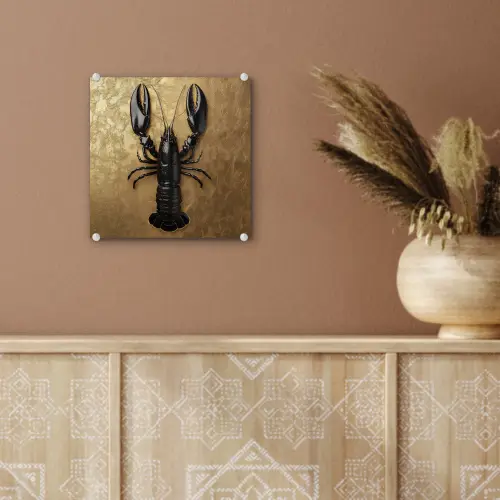 Kreeft - Zwart - Goud - Luxe plexiglas 5mm klein -sfeer5
