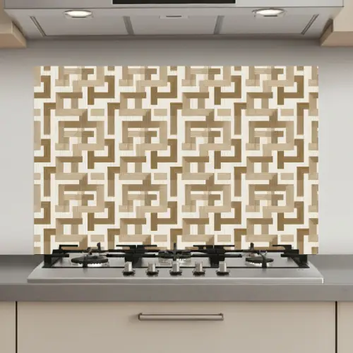 Geometrisch - Retro - Bruin keuken achterwand spatscherm klein 900 -3d_website