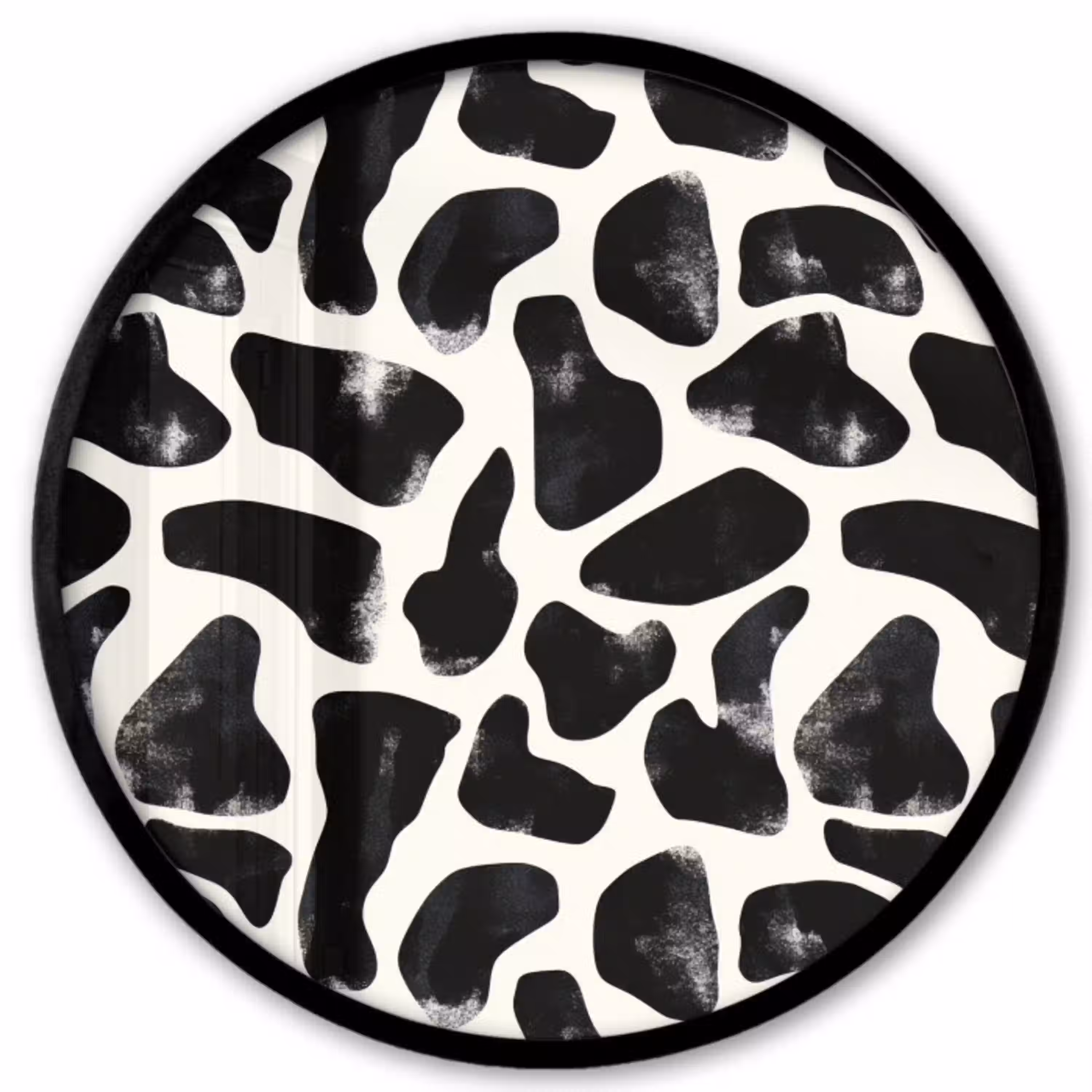 Dierenpatroon - Vlekken - Zwart - Wit Fotolijst rond zonder passe partout klein 856 -3d