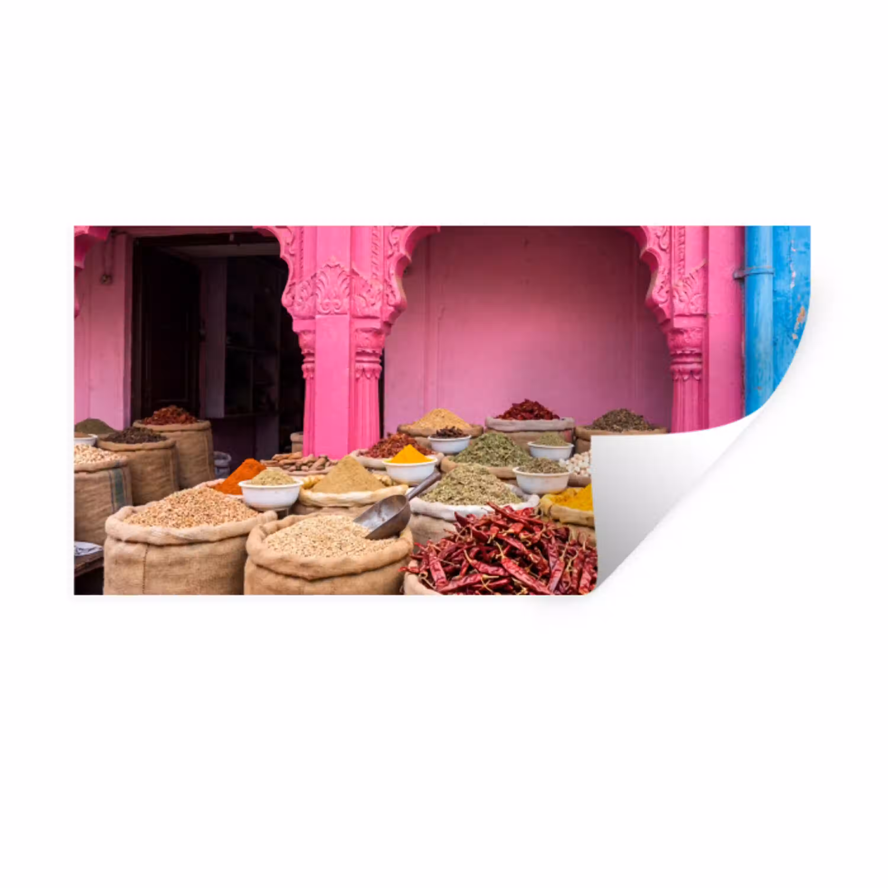 Kruiden - Markt - Roze Muursticker klein -3d