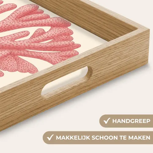 Koraal - Stipjes - Roze Dienblad Rechthoek middel -USP_HandgreepNL