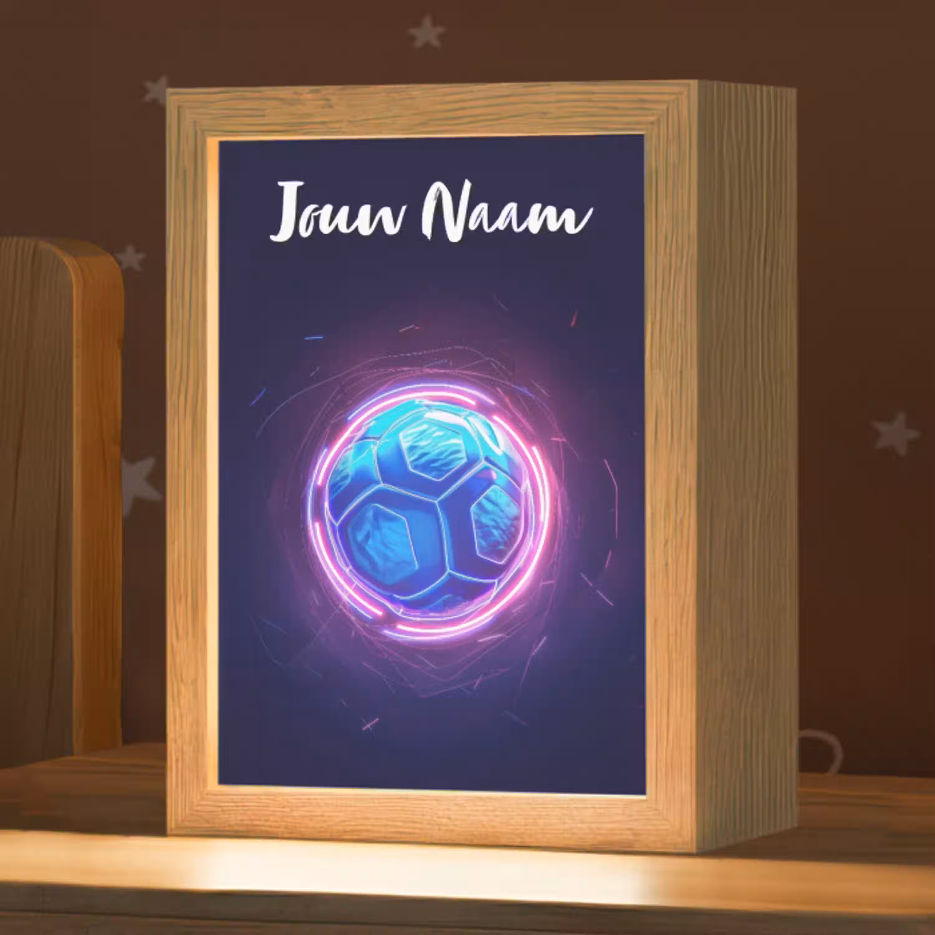 Voetbal - Sport - Blauw - Paars Light Box met kabel (Kinderlampje) klein -zzz_3d_website
