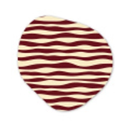 Golven - Rood - Patroon - Crème Wandcirkel Organisch Aluminium middel 851 -3d