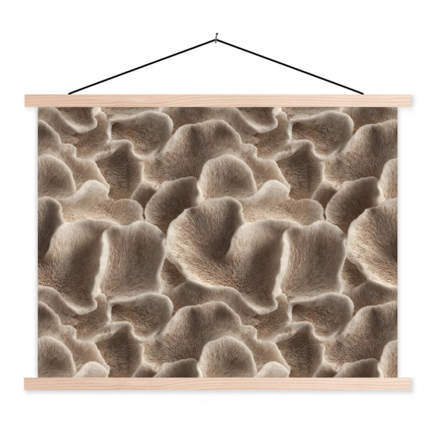 Waaiervorm - Beige - Vezel textuur textielposter latten blank klein 122 -3d