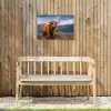 Schotse Hooglander - Berg - Water - Natuur - Koe Tuinposter op houten frame 2 cm dik klein -sfeer4