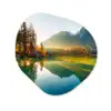 Meer - Bos - Bergen - Natuur Wandcirkel Organisch Forex 3mm klein -3d
