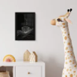 Lijntekening - Koffiekop - Zwart fotolijst zwart zonder passe partout klein -usfeer4_kinderkamer