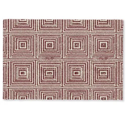 Geometrisch - Patroon - Rood Deurmat klein 898 -zkaufland3d