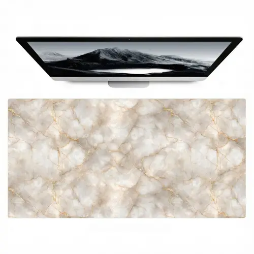 Zandkleurig - Marmer - Natuursteen Muismat XXL klein 681 -zzz3d