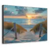 Zonsondergang - Strand - Zomer - Landschap Textielframe zwart klein -3d