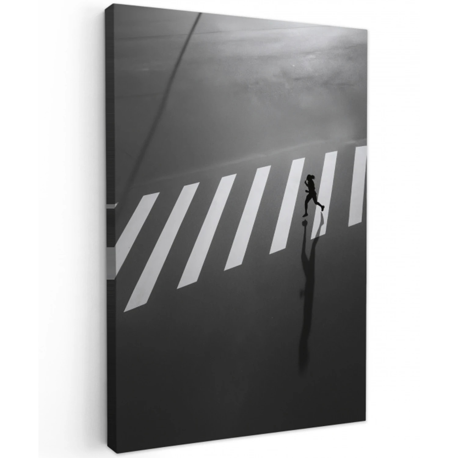 Zeebrapad - Hardloper - Zwart - Wit Tuinposter op houten frame 2 cm dik middel -3d