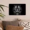 Tijger - Dieren - Zwart - Wit - Portret - Wild canvas 2cm klein -sfeer1