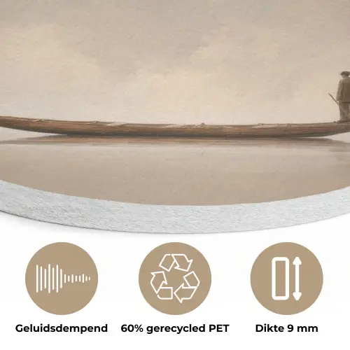 Bloesems - Wit - Boot - Minimalistisch Akoestische PET Vilt - Rond klein -closeup_NL