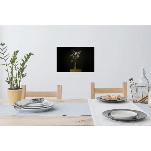 Bloembollen - Wit - Vaas - Minimalistisch Muursticker klein -eettafel