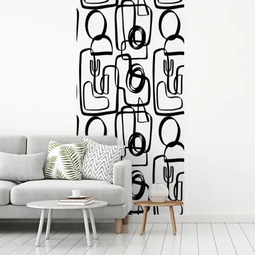 Lijnen - Zwart - Vorm - Abstract fotobehang vinyl groot 64 -woonkamer