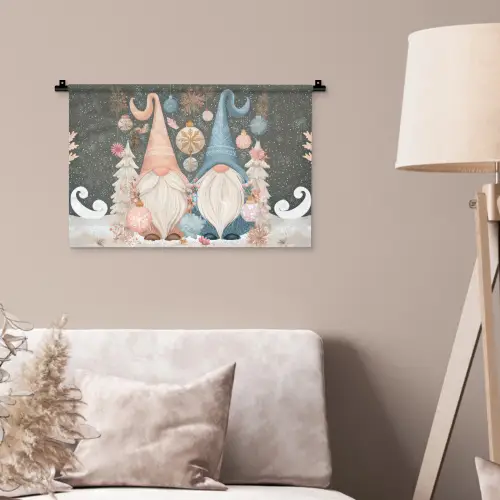 Kerst - Gnomen - Pastel Wandkleed katoen klein -sfeer4